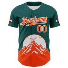 Загрузить изображение в средство просмотра галереи, Custom Midnight Green Orange-White 3D Urban City Edition Sports Authentic Baseball Jersey