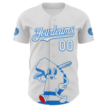 Загрузить изображение в средство просмотра галереи, Custom White Electric Blue-Red 3D Urban City Edition Sports Authentic Baseball Jersey