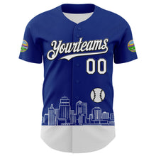 Загрузить изображение в средство просмотра галереи, Custom Royal White-Black 3D Urban City Edition Sports Authentic Baseball Jersey