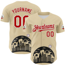 Загрузить изображение в средство просмотра галереи, Custom Cream Red Black-White 3D Urban City Edition Sports Authentic Baseball Jersey