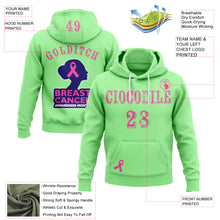 Charger l'image dans la galerie, Custom Pea Green Pink Blue-White 3D Pink Ribbon Breast Cancer Awareness Women Health Care Support Sports Pullover Sweatshirt Hoodie