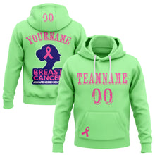Charger l'image dans la galerie, Custom Pea Green Pink Blue-White 3D Pink Ribbon Breast Cancer Awareness Women Health Care Support Sports Pullover Sweatshirt Hoodie