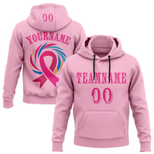 Charger l'image dans la galerie, Custom Light Pink Hot Pink 3D Pink Ribbon Breast Cancer Awareness Women Health Care Support Sports Pullover Sweatshirt Hoodie
