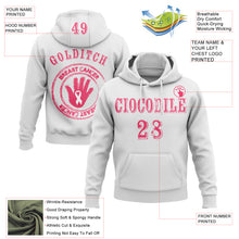 Load image into Gallery viewer, Custom White Neon Pink 3D Pink Ribbon Breast Cancer Awareness Women Health Care Support Sports Pullover Sweatshirt Hoodie