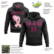 Charger l'image dans la galerie, Custom Black Hot Pink-White 3D Pink Ribbon Breast Cancer Awareness Women Health Care Support Sports Pullover Sweatshirt Hoodie