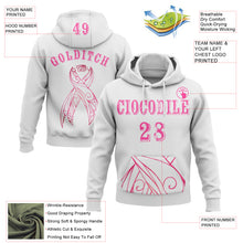 Charger l'image dans la galerie, Custom White Pink 3D Pink Ribbon Breast Cancer Awareness Women Health Care Support Sports Pullover Sweatshirt Hoodie