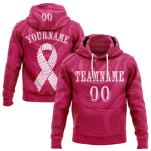 Загрузить изображение в средство просмотра галереи, Custom Hot Pink Light Pink 3D Pink Ribbon Breast Cancer Awareness Women Health Care Support Sports Pullover Sweatshirt Hoodie