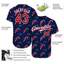 Загрузить изображение в средство просмотра галереи, Custom Navy Red-White Christmas 3D Authentic Baseball Jersey