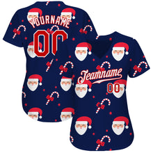 Загрузить изображение в средство просмотра галереи, Custom Navy Red-White Christmas 3D Authentic Baseball Jersey
