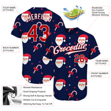 Загрузить изображение в средство просмотра галереи, Custom Navy Red-White Christmas 3D Authentic Baseball Jersey