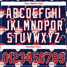 Загрузить изображение в средство просмотра галереи, Custom Navy Red-White Christmas 3D Authentic Baseball Jersey