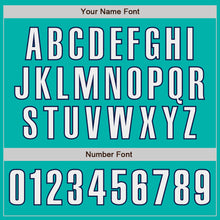 Charger l'image dans la galerie, Custom Aqua White-Navy Authentic Baseball Jersey