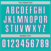 Load image into Gallery viewer, Custom Aqua White-Purple Authentic Baseball Jersey