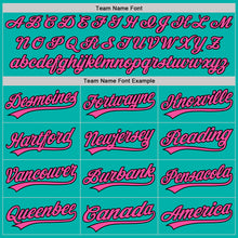 Загрузить изображение в средство просмотра галереи, Custom Aqua White Pinstripe Pink-Black Authentic Baseball Jersey