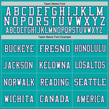 Laden Sie das Bild in den Galerie-Viewer, Custom Aqua Navy-White Mesh Authentic Throwback Football Jersey