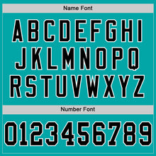 Load image into Gallery viewer, Custom Aqua Black-White Mesh Authentic Throwback Football Jersey