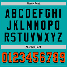 Load image into Gallery viewer, Custom Aqua Orange-Black Mesh Authentic Throwback Football Jersey