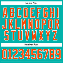 Загрузить изображение в средство просмотра галереи, Custom Aqua Orange-White Hockey Lace Neck Jersey