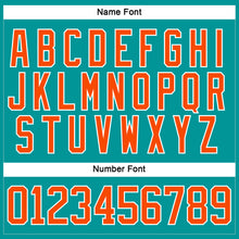 Загрузить изображение в средство просмотра галереи, Custom Aqua Orange-White Hockey Jersey