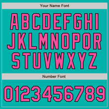 Laden Sie das Bild in den Galerie-Viewer, Custom Aqua Pink-Black Authentic Baseball Jersey