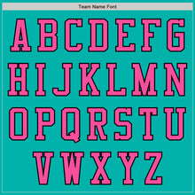 Laden Sie das Bild in den Galerie-Viewer, Custom Aqua Pink-Black Authentic Baseball Jersey