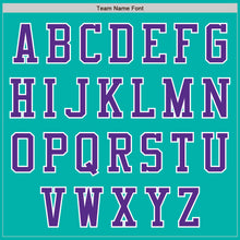 Laden Sie das Bild in den Galerie-Viewer, Custom Aqua Purple-White Authentic Baseball Jersey