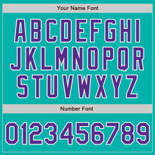 Laden Sie das Bild in den Galerie-Viewer, Custom Aqua Purple-White Authentic Baseball Jersey