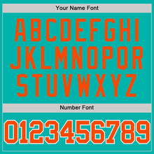 Charger l'image dans la galerie, Custom Aqua Orange-White Authentic Basketball Jersey