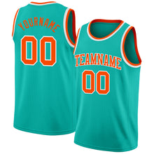 Charger l'image dans la galerie, Custom Aqua Orange-White Authentic Basketball Jersey