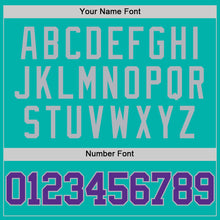 Charger l'image dans la galerie, Custom Aqua Purple-Gray Authentic Basketball Jersey