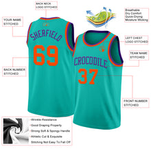 Charger l'image dans la galerie, Custom Aqua Orange-Purple Authentic Basketball Jersey