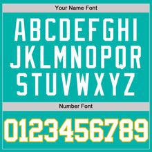 Charger l'image dans la galerie, Custom Aqua White-Gold Authentic Basketball Jersey