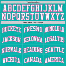 Charger l'image dans la galerie, Custom Aqua White-Pink Authentic Basketball Jersey