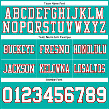 Load image into Gallery viewer, Custom Aqua White-Red Authentic Football Jersey