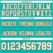 Charger l'image dans la galerie, Custom Aqua White-Orange Authentic Football Jersey