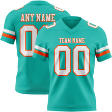 Charger l'image dans la galerie, Custom Aqua White-Orange Authentic Football Jersey
