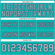 Load image into Gallery viewer, Custom Aqua Gray-Navy Authentic Football Jersey