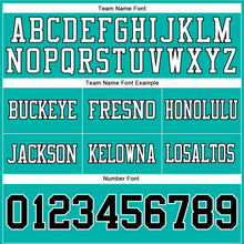 Charger l'image dans la galerie, Custom Aqua Black-White Authentic Football Jersey