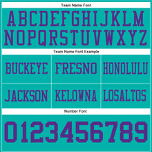 Laden Sie das Bild in den Galerie-Viewer, Custom Aqua Purple Authentic Football Jersey