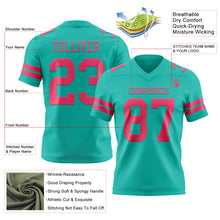 Charger l'image dans la galerie, Custom Aqua Neon Pink Authentic Football Jersey