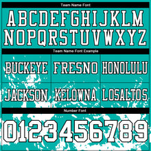 Charger l'image dans la galerie, Custom Aqua White-Black 3D Pattern Splash Authentic Football Jersey