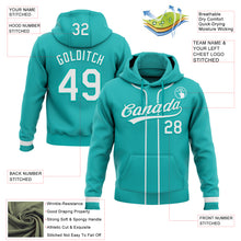 Загрузить изображение в средство просмотра галереи, Custom Stitched Aqua White-Aqua Baseball Pullover Sweatshirt Hoodie