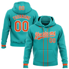 Загрузить изображение в средство просмотра галереи, Custom Stitched Aqua Orange-White Baseball Pullover Sweatshirt Hoodie