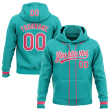 Загрузить изображение в средство просмотра галереи, Custom Stitched Aqua Neon Pink-White Baseball Pullover Sweatshirt Hoodie