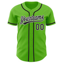 Load image into Gallery viewer, Custom Aurora Green Black-White Authentic Baseball Jersey
