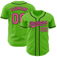 Load image into Gallery viewer, Custom Aurora Green Pink-Black Authentic Baseball Jersey