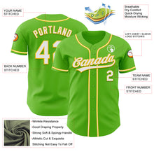 Load image into Gallery viewer, Custom Aurora Green White-Yellow Authentic Baseball Jersey
