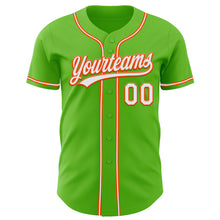 Load image into Gallery viewer, Custom Aurora Green White-Orange Authentic Baseball Jersey