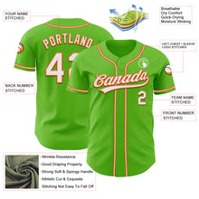 Load image into Gallery viewer, Custom Aurora Green White-Orange Authentic Baseball Jersey