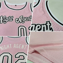 Laden Sie das Bild in den Galerie-Viewer, Custom Light Pink White-Black Authentic Throwback Basketball Jersey